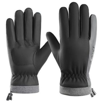Isolierte, winddichte Touchscreen-Handschuhe für Männer - Schwarz