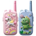JK200 Kinder-Video-Walkie-Talkie mit Kamera - 2 Stück. - Rosa Einhorn / Blauer Dinosaurier