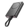 JOYROOM JR-PBM01 PD 20W 10000mAh Telefon Power Bank Magnetic Wireless Charger mit integriertem Kabel / Kickstand