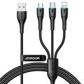 JOYROOM SA33-1T3 Starry Series 1.2m 3-in-1 Datenkabel USB-A zu IP+Type-C+Micro 3.5A Ladekabel