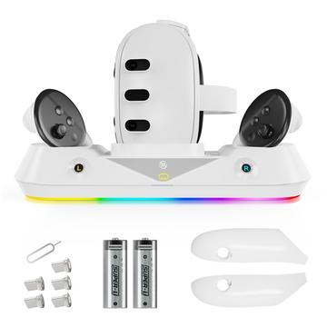 JYS MQ001 Für Oculus / Meta Quest 3 Magnetische Ladestation RGB Licht VR Headset Display Stand VR Zubehör (Offene Verpackung - Bulk Befriedigend)