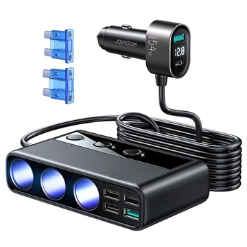 Joyroom JR-CL06 154W Multi-Port USB Kfz-Ladegerät - PD, QC3.0 - Schwarz