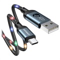 Joyroom JR-N16 Geflochtenes USB-C Kabel - 3A, 1.2m - Grau