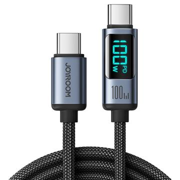 Joyroom S-CC100A16 Prisma Digitalanzeige USB-C Kabel - 100W - Schwarz