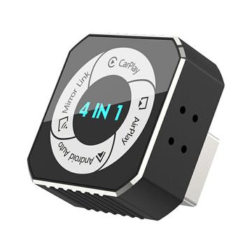 K6 Plus 4-in-1-Adapter für CarPlay/Android Auto – AirPlay, Miracast – Schwarz