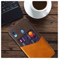 KSQ Samsung Galaxy A40 Hülle mit Kartenfach - Kaffee