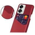 KSQ OnePlus Nord 2T Hülle mit Kartenfach - Rot