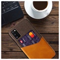 KSQ Samsung Galaxy A41 Hülle mit Kartenhalter - Braun