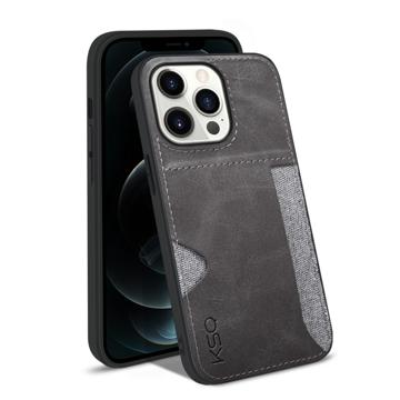 KSQ Style-D iPhone 14 Pro Max Hülle mit Kartenhalter - Grau