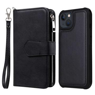 KT Multifunctional Serie iPhone 14 Wallet Hülle - Schwarz