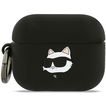 AirPods Pro 3 Karl Lagerfeld Choupette Kopf 3D-Silikonhülle - Schwarz