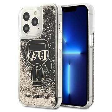 Karl Lagerfeld Gatsby Liquid Glitter iPhone 13 Pro Hülle - Schwarz