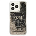 Karl Lagerfeld Gatsby Liquid Glitter iPhone 13 Pro Hülle - Schwarz