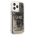 Karl Lagerfeld Gatsby Liquid Glitter iPhone 13 Pro Max Hülle - Schwarz