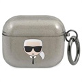 Karl Lagerfeld Glitter AirPods 3 TPU Hülle - Schwarz