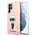 Karl Lagerfeld Ikonik Samsung Galaxy S23 Ultra 5G Silikon Case - Rosa