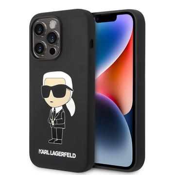 iPhone 15 Pro Max Karl Lagerfeld Ikonik Silikon Case - Schwarz