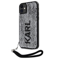 iPhone 11 Karl Lagerfeld Reversible Sequins Hülle - Schwarz / Silber