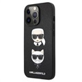 Karl Lagerfeld Saffiano K&C Heads iPhone 13 Pro Cover - Schwarz