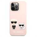 Karl Lagerfeld Karl & Choupette iPhone 13 Pro Max Silikonhülle - Hellrosa