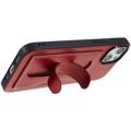 iPhone 14 Plus Beschichtet Cover mit Kartenschlitz und Ständer - Rot