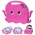 iPad 10.2 2019/2020/2021 Kinder Tragen Stoßfest Hülle - Krake - Hot Pink