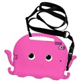 iPad 10.2 2019/2020/2021 Kinder Tragen Stoßfest Hülle - Krake - Hot Pink