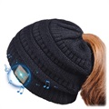 Gestrickt Beanie Mütze Bluetooth 5.0 Headset - Schwarz