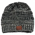 Gestrickt Beanie Mütze Bluetooth 5.0 Headset - Grau