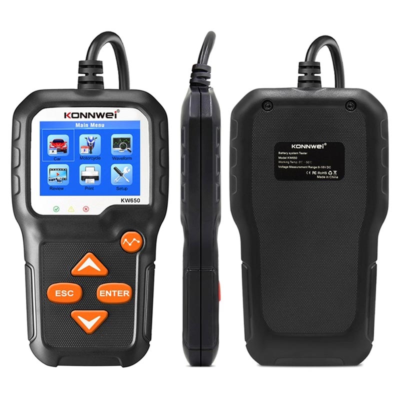 Bluetooth Batterietester für Auto, Motorrad und LKW KONNWEI BK200 6V/12V/24V