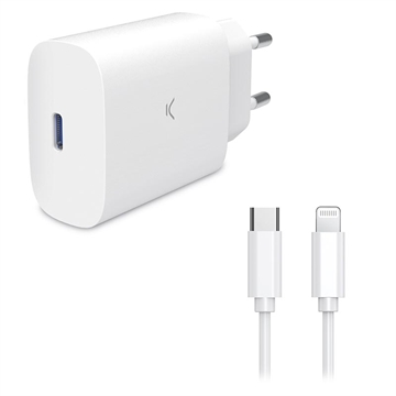 Dux Ducis C60 USB-C Ladegerät mit Lightning Kabel - 20W - Weiß