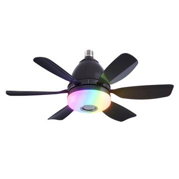 LEC017R 3-stufiger dimmbarer RGB-Deckenventilator mit Bluetooth-Lautsprecher - Schwarz