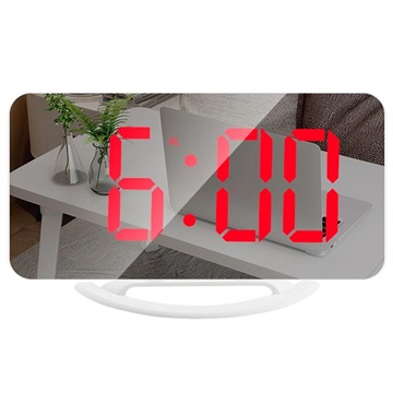 LED-Wecker mit Digitalanzeige und Spiegel TS-8201 - Rot / Weiß