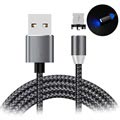 LED Magnetisches Lightning Ladekabel - iPhone, iPad, iPod - Schwarz