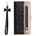Lace Pattern Samsung Galaxy A21s Wallet Hülle mit Stand-Funktion