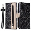 Lace Pattern Samsung Galaxy A41 Wallet Hülle - Schwarz