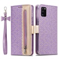 Lace Pattern Samsung Galaxy A41 Wallet Hülle - Purpur