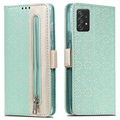 Lace Pattern Samsung Galaxy A52 5G, Galaxy A52s Wallet Hülle - Grün