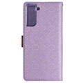 Lace Pattern Samsung Galaxy S21 FE 5G Wallet Hülle - Purpur
