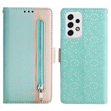 Lace Pattern Samsung Galaxy A23 Wallet Hülle - Grün