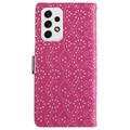 Lace Pattern Samsung Galaxy A23 Wallet Hülle - Hot Pink
