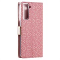 Lace Pattern Samsung Galaxy S21 5G Wallet Hülle - Rosa