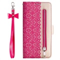 Lace Pattern Samsung Galaxy A53 5G Wallet Hülle - Hot Pink
