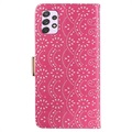 Lace Pattern Samsung Galaxy A53 5G Wallet Hülle - Hot Pink