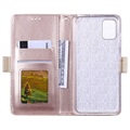 Lace Pattern Samsung Galaxy A71 Schutzhülle mit Geldbörse - Rosa