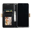 Lace Pattern iPhone 11 Pro Schutzhülle mit Geldbörse - Schwarz