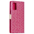 Lace Pattern Samsung Galaxy S20+ Wallet Hülle - Hot Pink