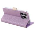 Lace Pattern iPhone 14 Pro Max Wallet Hülle - Violett