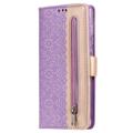 Lace Pattern iPhone 14 Wallet Hülle - Violett