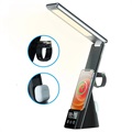 Lampe mit Wecker und iPhone Qi Ladegerät - Schwarz